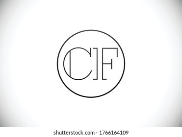 Plantilla de vectores de diseño de logotipo F de la letra de monograma inicial C. C F Diseño de logotipos de letras