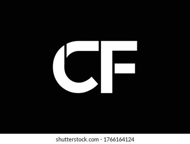 Plantilla de vectores de diseño de logotipo F de la letra de monograma inicial C. C F Diseño de logotipos de letras
