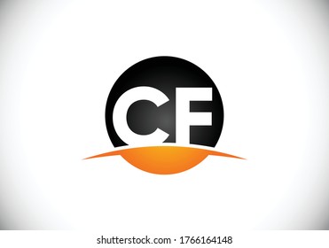 Initial Monogram Letter C F Logo Design Vector Template. C F Letter Logo Design