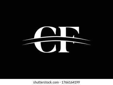Initial Monogram Letter C F Logo Design Vector Template. C F Letter Logo Design