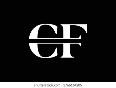 Initial Monogram Letter C F Logo Design Vector Template. C F Letter Logo Design