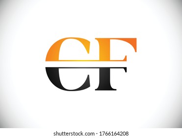 Initial Monogram Letter C F Logo Design Vector Template. C F Letter Logo Design