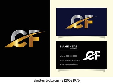 Initial Monogram Letter C F Logo Design. Bildgebungs-Symbol für die Unternehmensidentität