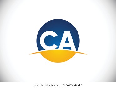 Initial Monogram Letter CA Logo Design Vector Template. CA Letter Logo Design