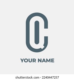 initial monogram letter cq or qclogo vector concept
