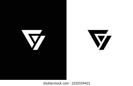 Initial Monogram Letter CV Logo Design Vector Template