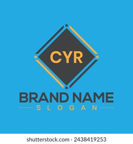 Initial monogram letter CYR logo design template for branding