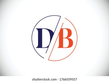 Initial Monogram Letter D B Logo Design Vector Template. D B Letter Logo Design