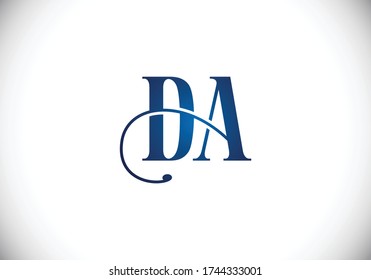 Initial Monogram Letter DA Logo Design Vector Template. DA Letter Logo Design 