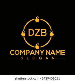 Initial monogram letter DZB logo design template for branding