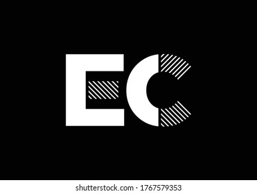 Initial Monogram Letter E C Logo Design Vector Template. E C Letter Logo Design