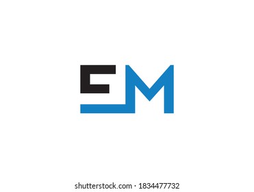 Initial Monogram Letter E M Logo Design Vectorvorlage.