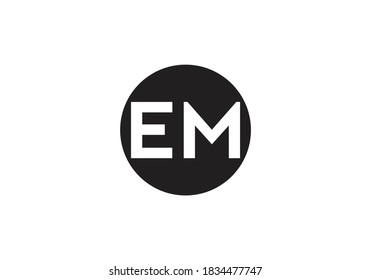 Initial Monogram Letter E M Logo Design Vector Template.