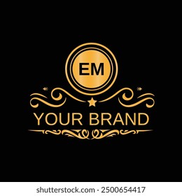 Initial monogram letter EM logo design template for branding