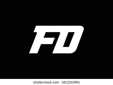 Plantilla de vectores de diseño de logotipo F D de la letra de monograma inicial. Diseño de logotipo para letras F D