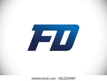 Initial Monogram Letter F D Logo Design Vector Template. F D Letter Logo Design