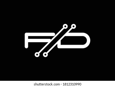 Initial Monogram Letter F D Logo Design Vectorvorlage. Logo-Design für F D-Buchstaben