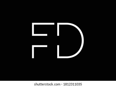 Initial Monogram Letter F D Logo Design Vector Template. F D Letter Logo Design