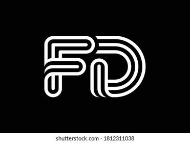 Initial Monogram Letter F D Logo Design Vector Template. F D Letter Logo Design