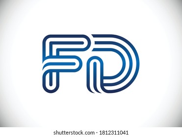 Plantilla de vectores de diseño de logotipo F D de la letra de monograma inicial. Diseño de logotipo para letras F D