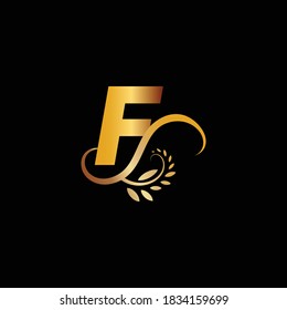 Initial Monogram Letter F Flourishes Logo