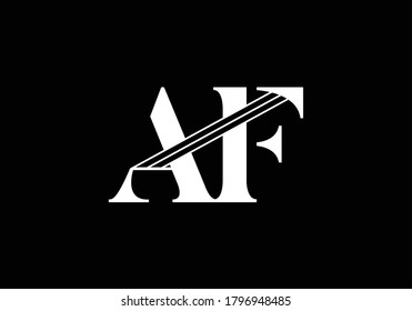 Letra monograma inicial A F plantilla vectorial de diseño de logotipo. Símbolo gráfico de alfabeto para identidad empresarial