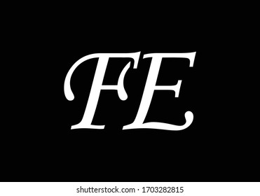 Initial Monogram Letter FE Logo Design Vector Template. FE Letter Logo Design