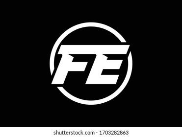 Initial Monogram Letter FE Logo Design Vector Template. FE Letter Logo Design