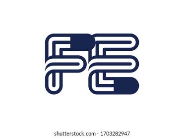 Initial Monogram Letter FE Logo Design Vector Template. FE Letter Logo Design