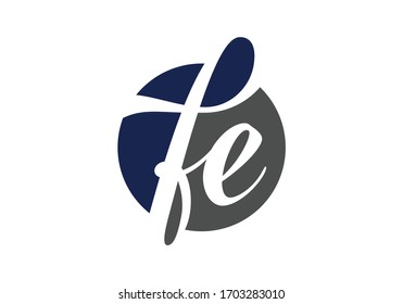 Initial Monogram Letter FE Logo Design Vector Template. FE Letter Logo Design