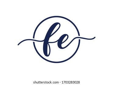 Initial Monogram Letter FE Logo Design Vector Template. FE Letter Logo Design