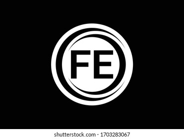 Initial Monogram Letter FE Logo Design Vector Template. FE Letter Logo Design