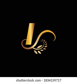 Letra monograma inicial I florece con el logotipo