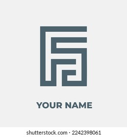 Initial monogram letter fs or fa vector logo concept