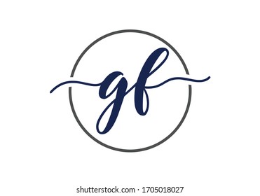 Plantilla de vectores de diseño con logotipo G F de la letra monograma inicial. Diseño de logotipo G F