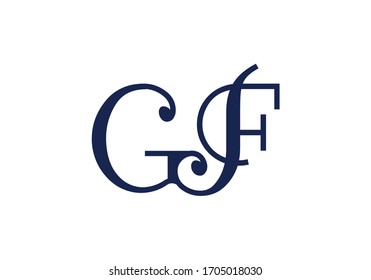 Plantilla de vectores de diseño con logotipo G F de la letra monograma inicial. Diseño de logotipo G F