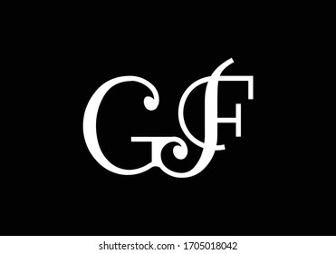 Plantilla de vectores de diseño con logotipo G F de la letra monograma inicial. Diseño de logotipo G F