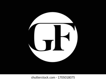 Plantilla de vectores de diseño con logotipo G F de la letra monograma inicial. Diseño de logotipo G F
