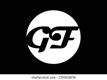 Plantilla de vectores de diseño con logotipo G F de la letra monograma inicial. Diseño de logotipo G F