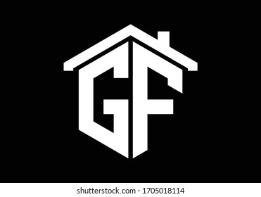 Plantilla de vectores de diseño con logotipo G F de la letra monograma inicial. Diseño de logotipo G F