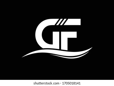 Plantilla de vectores de diseño con logotipo G F de la letra monograma inicial. Diseño de logotipo G F