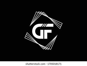 Plantilla de vectores de diseño con logotipo G F de la letra monograma inicial. Diseño de logotipo G F