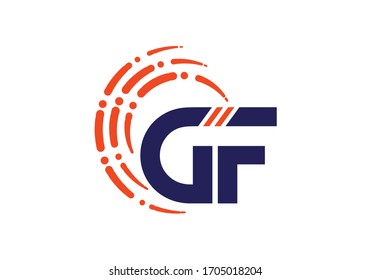 Plantilla de vectores de diseño con logotipo G F de la letra monograma inicial. Diseño de logotipo G F