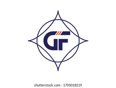 Plantilla de vectores de diseño con logotipo G F de la letra monograma inicial. Diseño de logotipo G F