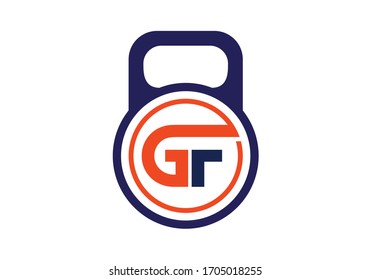 Plantilla de vectores de diseño con logotipo G F de la letra monograma inicial. Diseño de logotipo G F