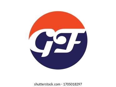 Plantilla de vectores de diseño con logotipo G F de la letra monograma inicial. Diseño de logotipo G F