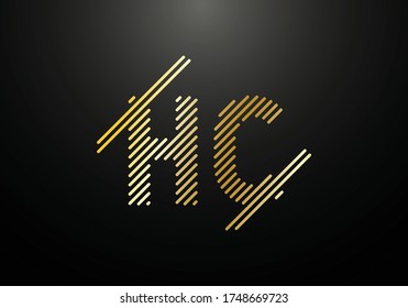Plantilla de vectores de diseño de logotipo H C de la letra monograma inicial. Diseño de logotipo de carta HC 