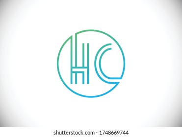 Initial Monogram Letter H C Logo Design Vectorvorlage. Logo-Design für HC-Buchstaben 
