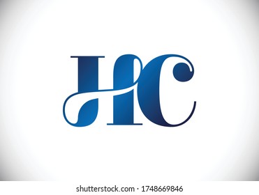 Initial Monogram Letter H C Logo Design Vector Template. HC Letter Logo Design 