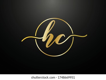 Initial Monogram Letter H C Logo Design Vector Template. HC Letter Logo Design 